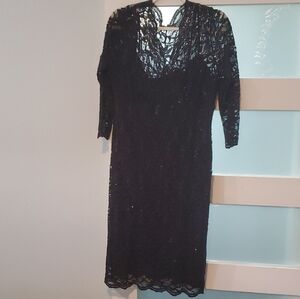 Blu Sage Black Lace Long Sleeve Dress